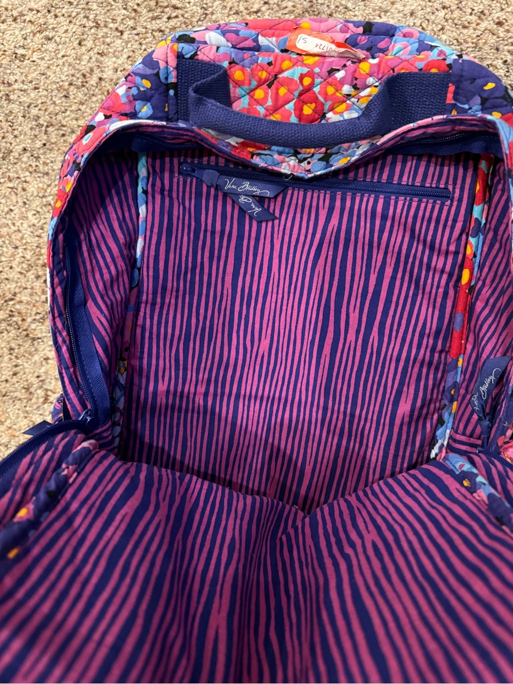 Vera Bradley Quilted Floral Backpack - Purple Multi - Picture 4 of 5